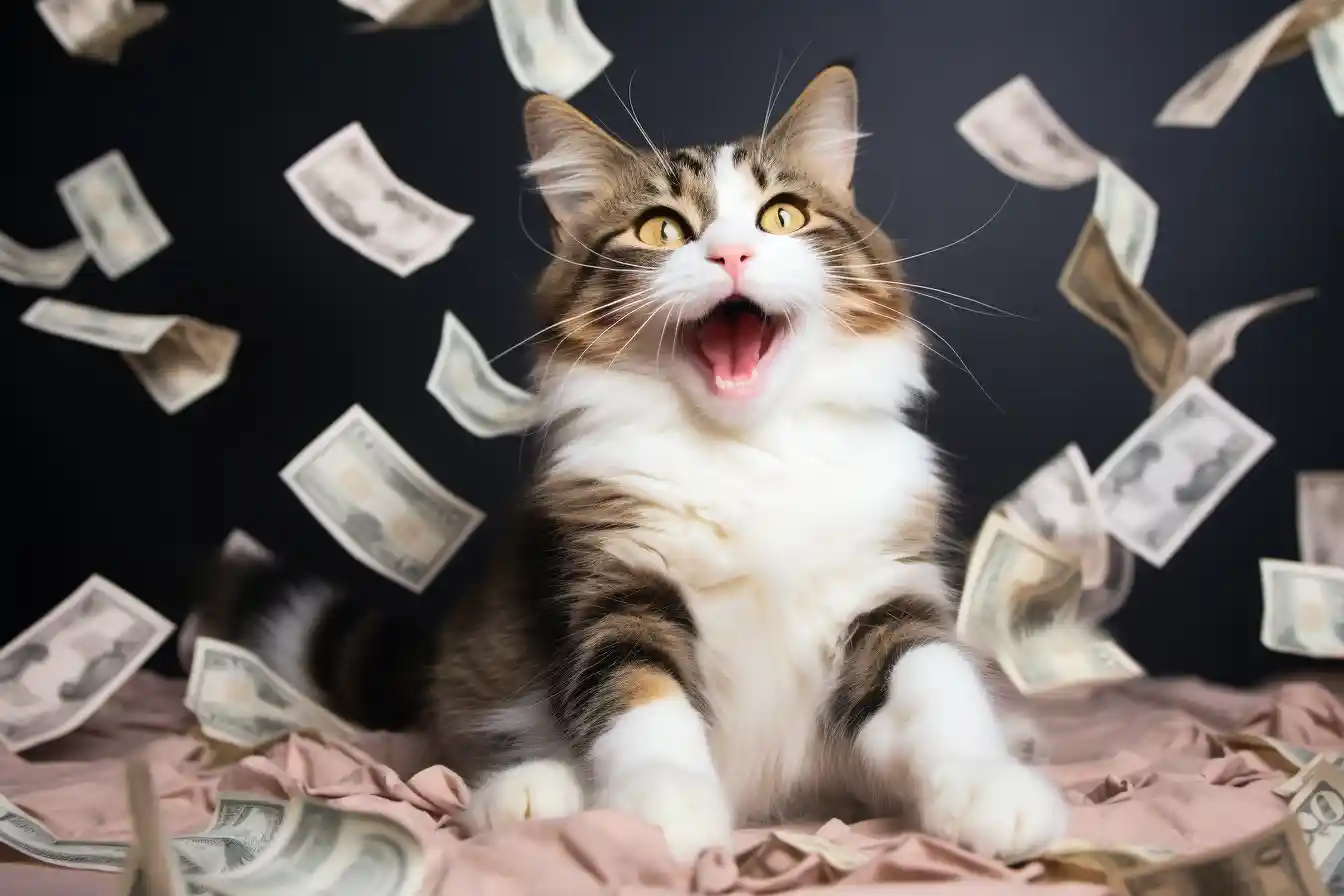 Katze im Geldregen