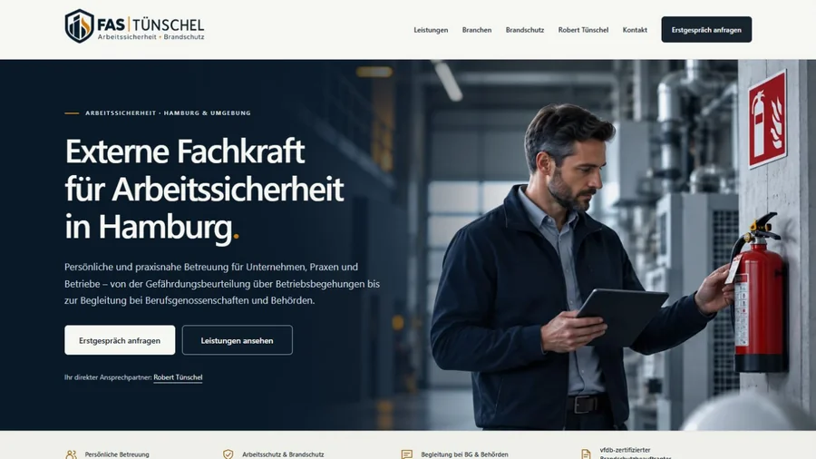Startseite von Robert Tünschel Arbeitsschutz